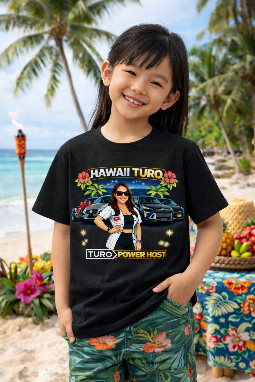 Turo Host Tee & Hoodie — Hustle Host Profit Graphic | Aloha Hawaii Edition