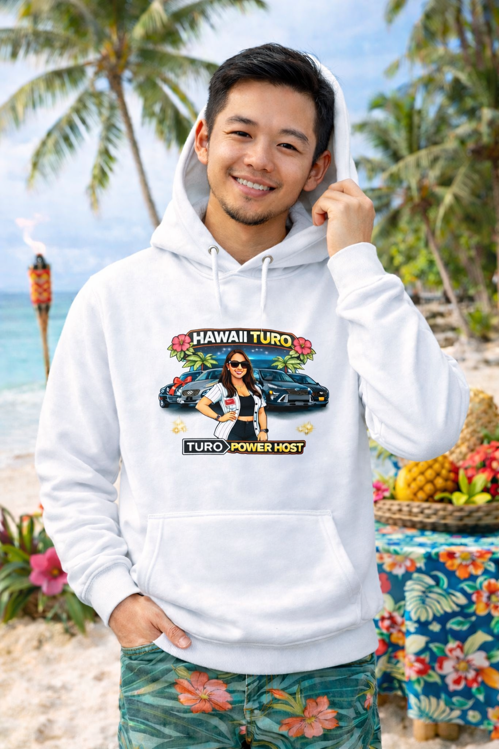 Turo Host Tee & Hoodie — Hustle Host Profit Graphic | Aloha Hawaii Edition