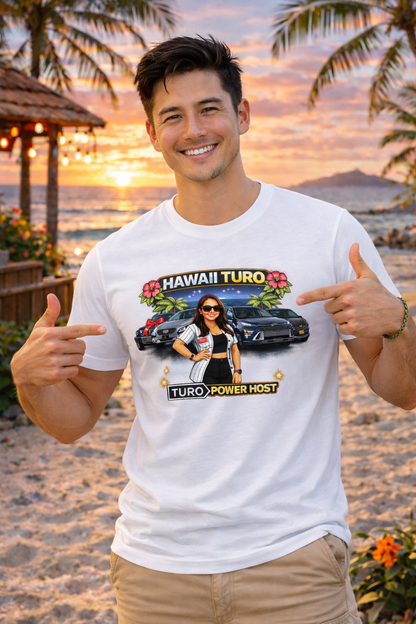 Turo Host Tee & Hoodie — Hustle Host Profit Graphic | Aloha Hawaii Edition