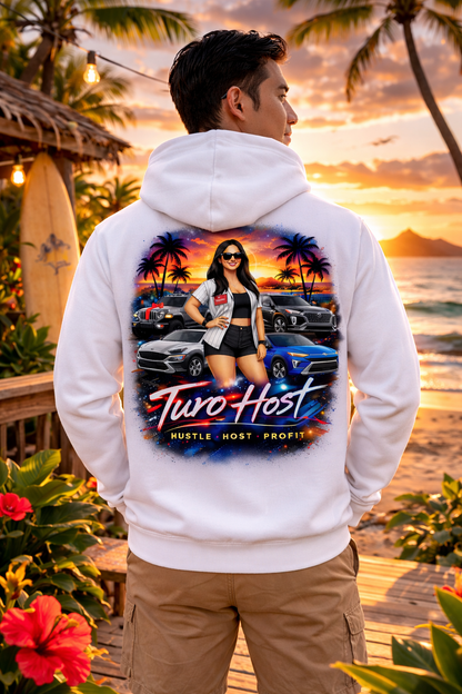 Turo Host Tee & Hoodie — Hustle Host Profit Graphic | Aloha Hawaii Edition