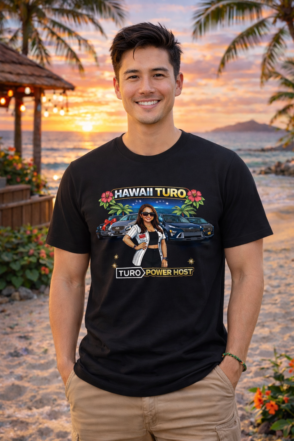 Turo Host Tee & Hoodie — Hustle Host Profit Graphic | Aloha Hawaii Edition