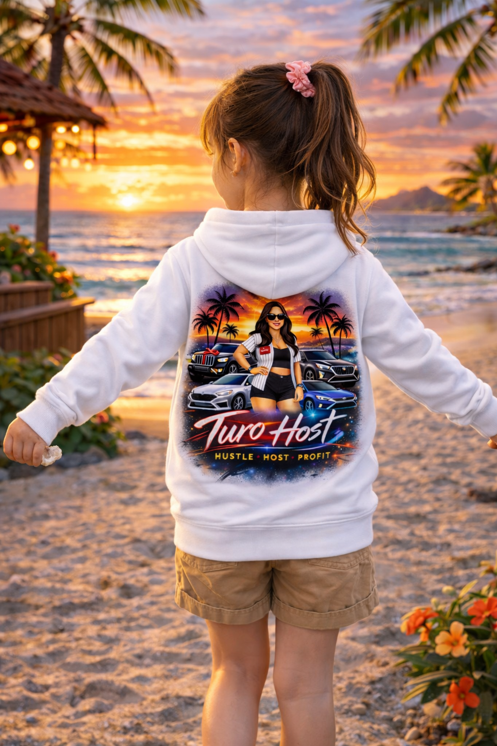 Turo Host Tee & Hoodie — Hustle Host Profit Graphic | Aloha Hawaii Edition