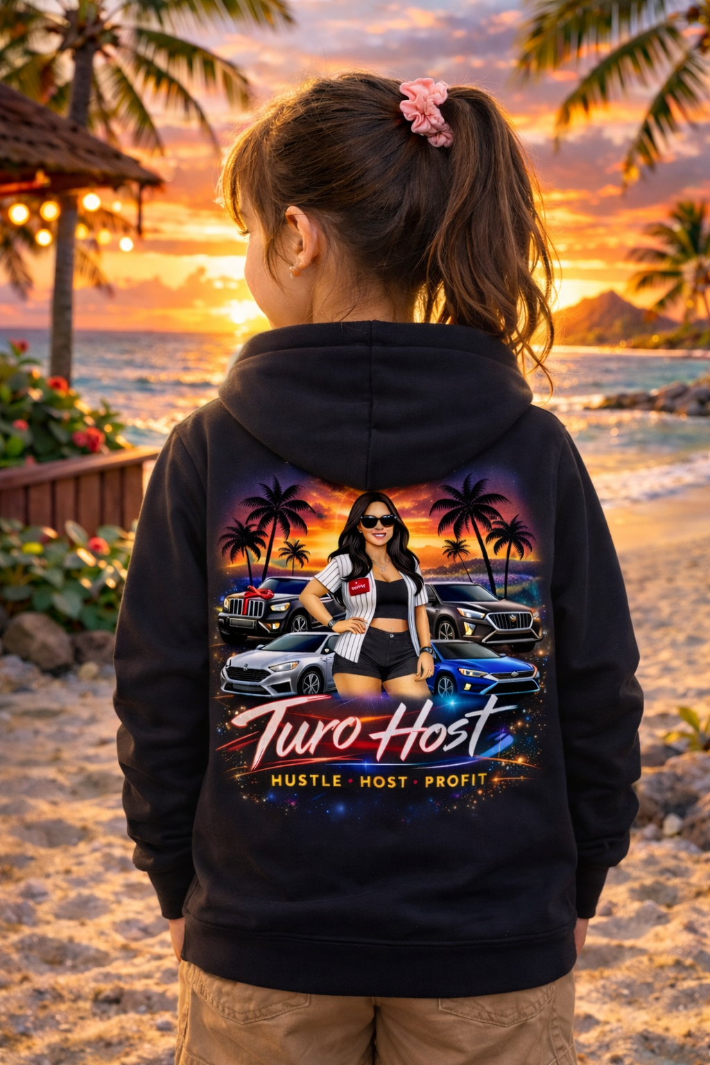 Turo Host Tee & Hoodie — Hustle Host Profit Graphic | Aloha Hawaii Edition