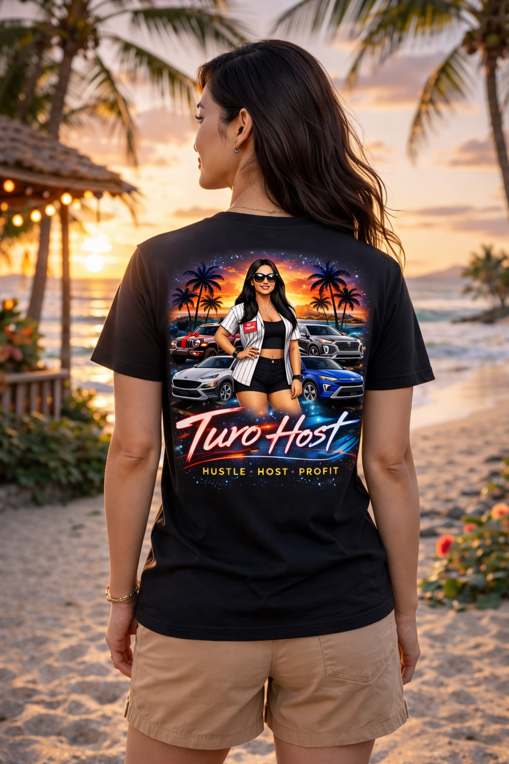 Turo Host Tee & Hoodie — Hustle Host Profit Graphic | Aloha Hawaii Edition