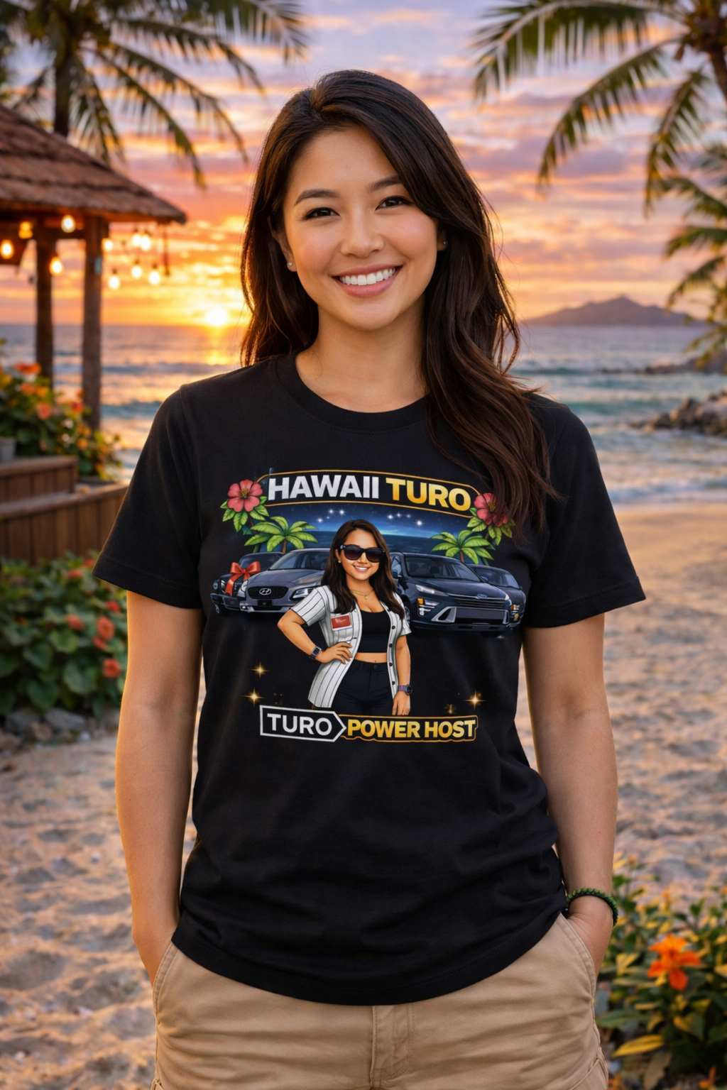 Turo Host Tee & Hoodie — Hustle Host Profit Graphic | Aloha Hawaii Edition