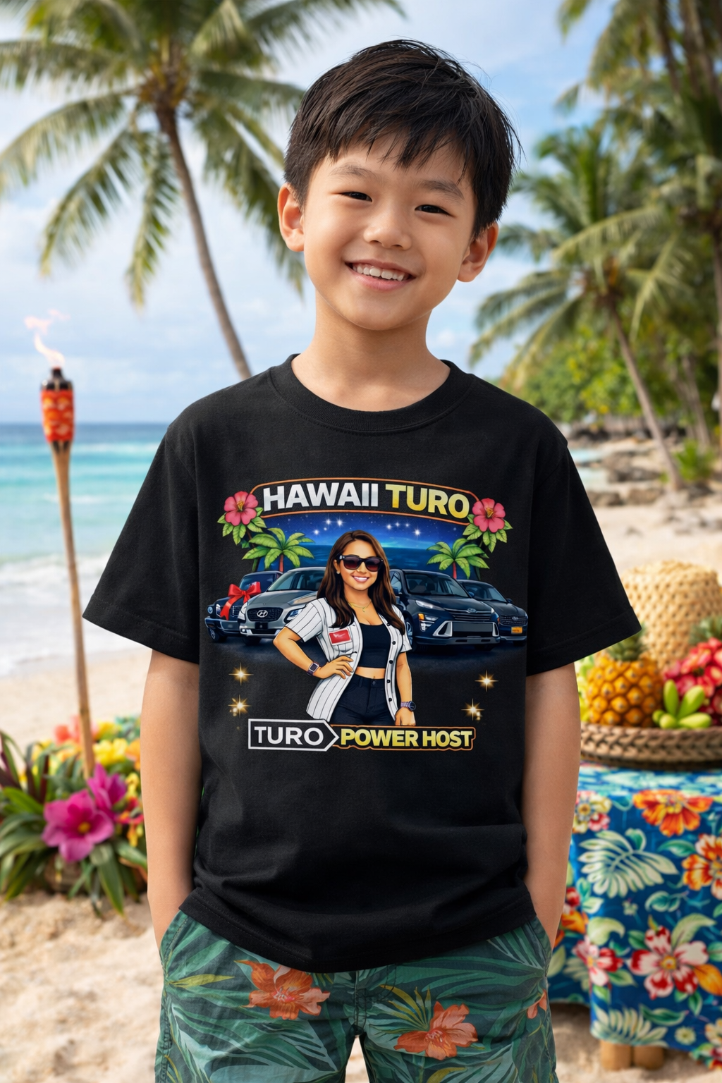 Turo Host Tee & Hoodie — Hustle Host Profit Graphic | Aloha Hawaii Edition