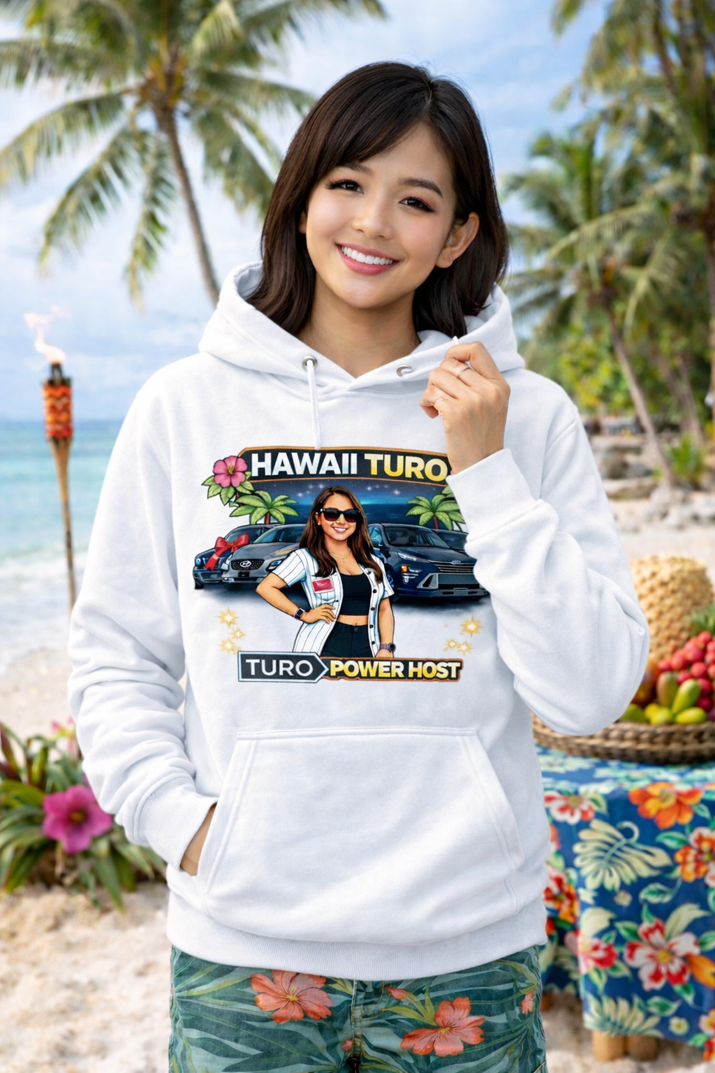 Turo Host Tee & Hoodie — Hustle Host Profit Graphic | Aloha Hawaii Edition