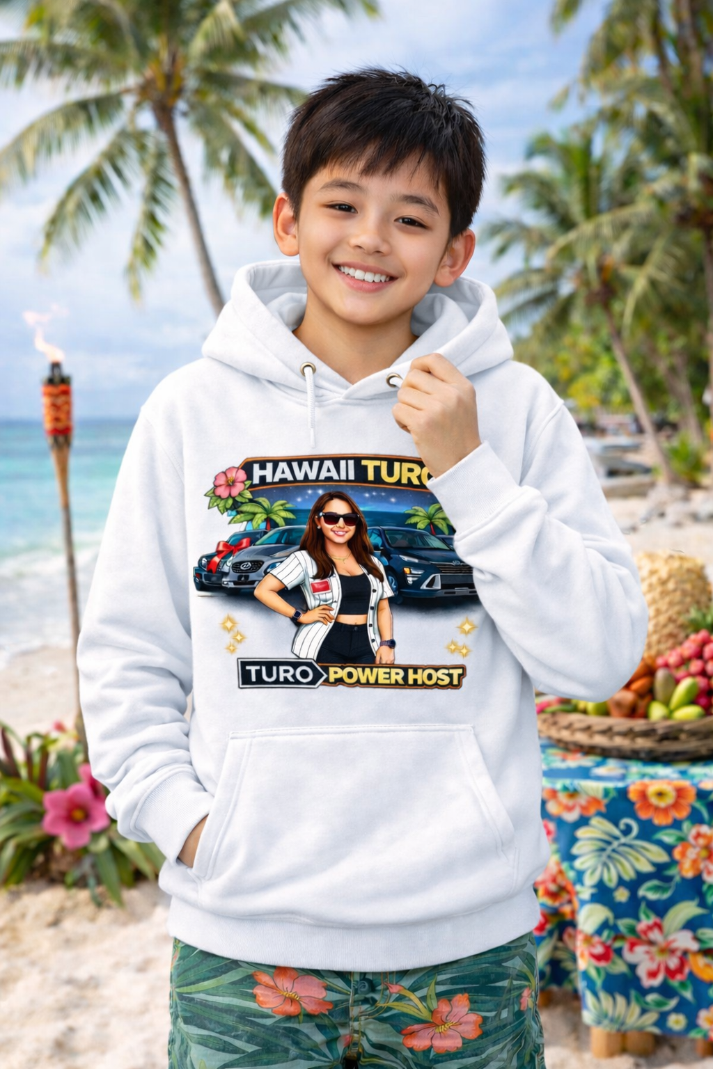 Turo Host Tee & Hoodie — Hustle Host Profit Graphic | Aloha Hawaii Edition